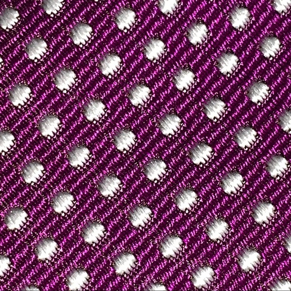 👋🏾SOLD👋🏾TOM FORD purple SILK TWILL necktie with white SWISS DOT embroidery - Picture 2 of 8